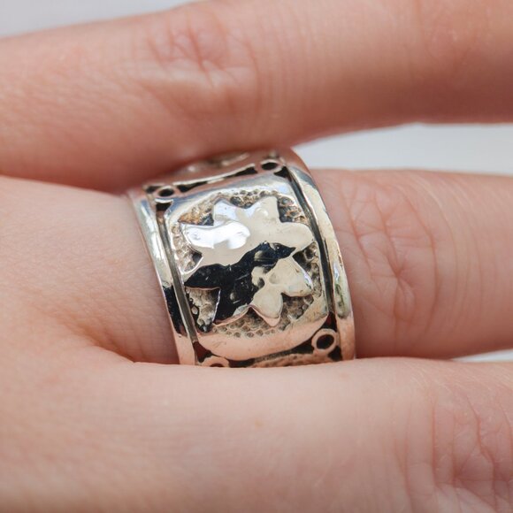 Silpada Sun, Moon & Stars Wide Band Ring — Sterling Silver 925, 14mm, Size 7.25 - Picture 13 of 13